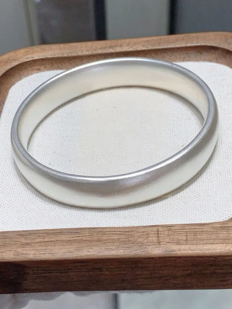 Vintage Handmade Couple Style Women 999 Pure Silver Closed Bracelet Customized Solid Sterling Silver Bracelet Fine Jewelry Gift