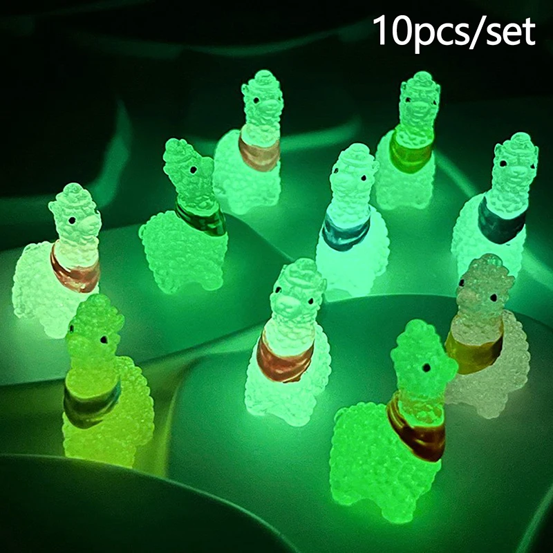 10pcs/set Cute Night Light Camel DIY Jewelry Micro Landscape Small Ornament Keychain Pendant