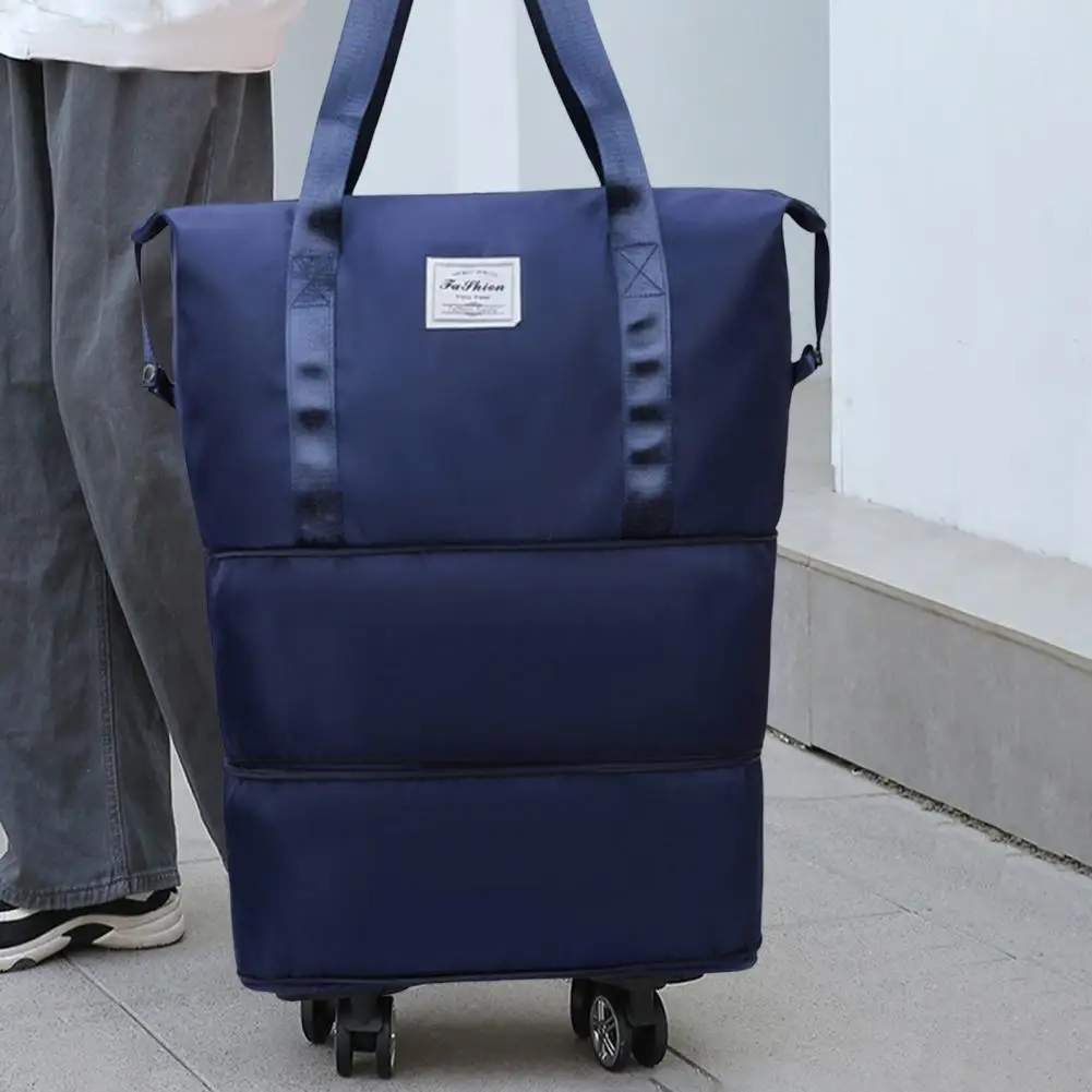 Wear-resistant Rolling Storage Bag Capacity Expandable Rolling Duffle Bag with Wheels Waterproof Suitcase for Travel Foldable