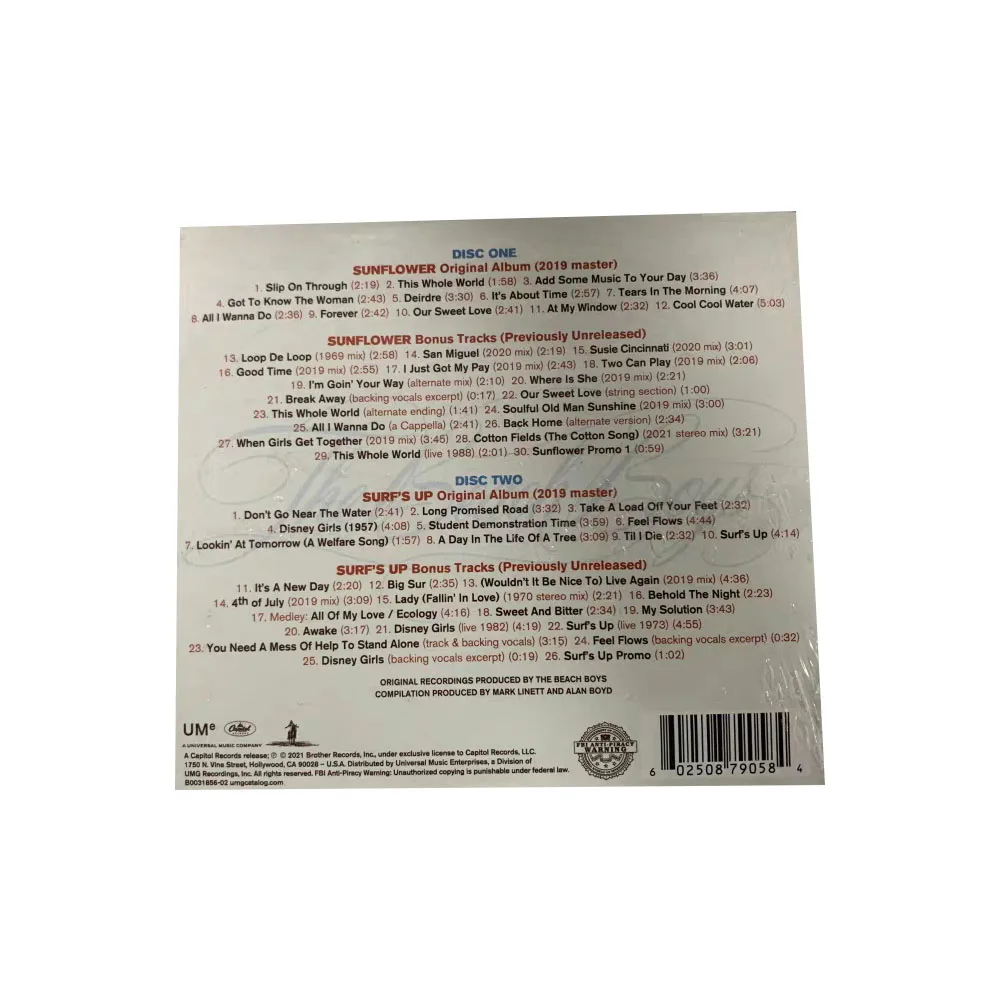 CD Feel Flows: The Sunflower & Surf's Up Sessions 1969-1971 a release by the legendary rock band The Beach Boys came out in 2021