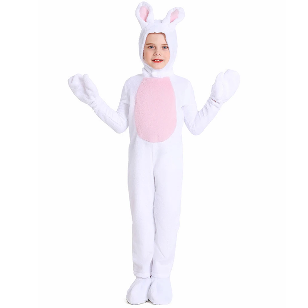 

Kids Easter Bunny Costume Rabbit Animal Plush Set Onesie for Child Girl Christmas Halloween Cosplay Outfits