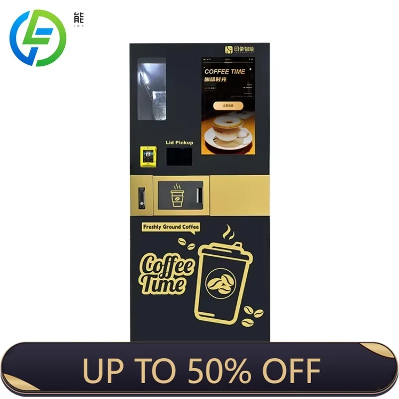 FOODLINE Customized Cold Water Coffee Bean Vending Machine Automatic Payment Credit Card Cash Coin QR Code Steel Metal Body