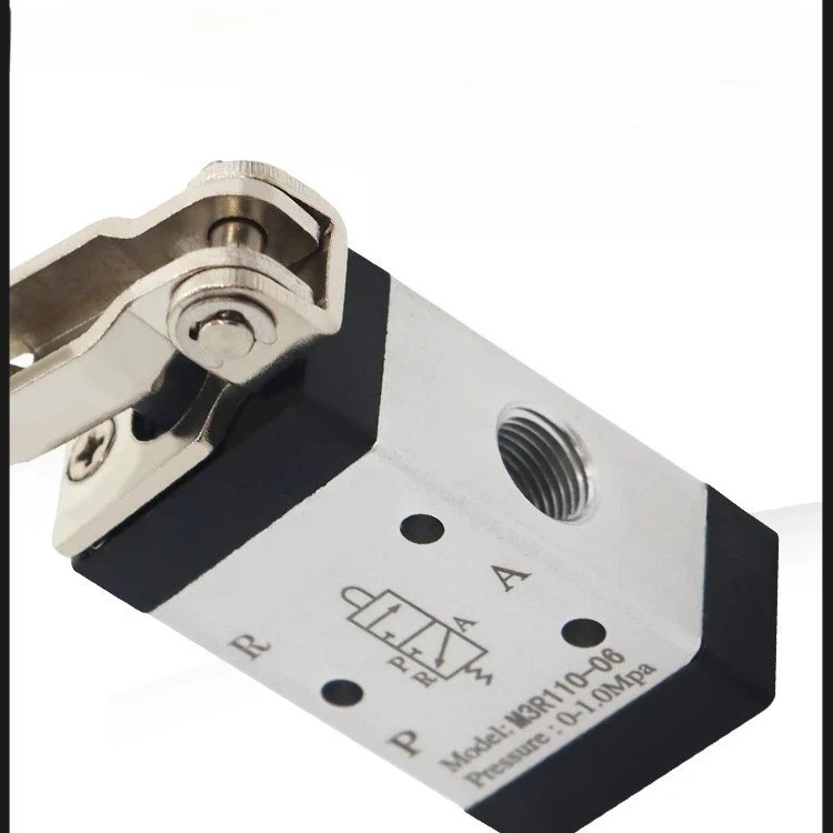 

Manual Air Control Valve M3B Series 3/2 Way, Roller Button Hand Operated for Pneumatic Cylinders Actuators Industrial Automation