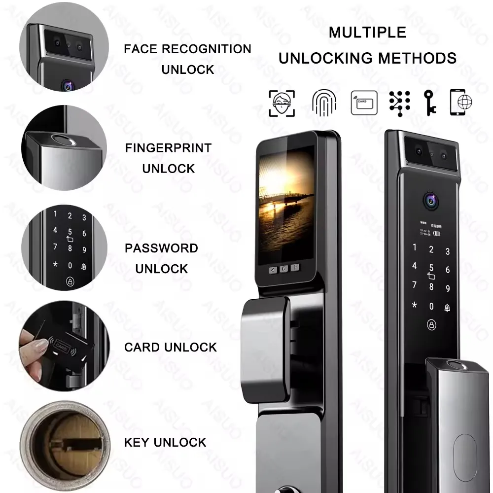 Modern Style Nfc Pivot Handle Turkey Room Ttlock Panel Door Locks Digital Cerradura Inteligente Smart Door Lock