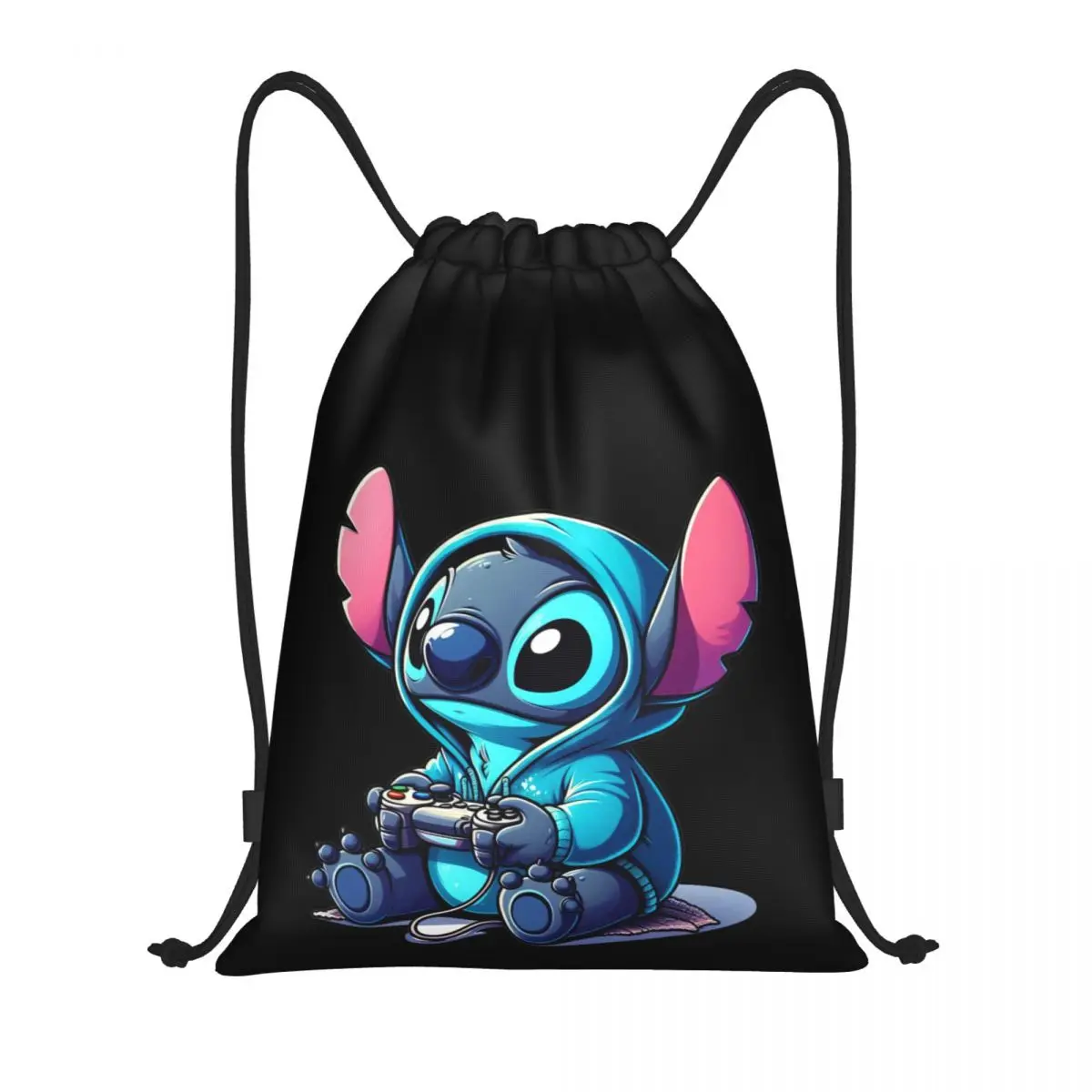 Custom Stitch Game Drawstring Bag Women Men Lightweight Sports Gym Storage Backpack