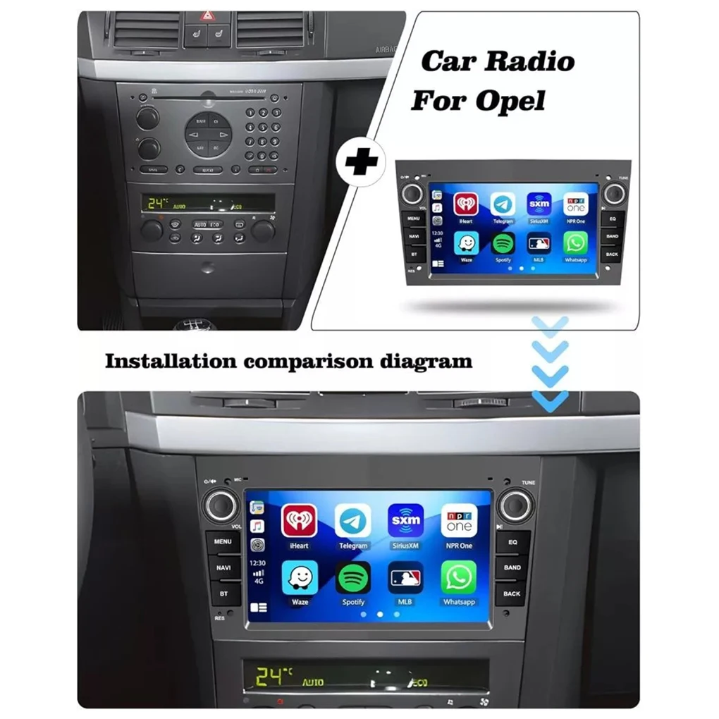 1+32G Android 14 Apple Carplay Car Stereo GPS Navi WIFI Auto Radio for Opel NAV RDS WiFi Car Radio Multimedia Player