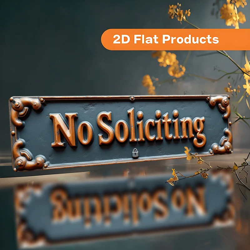 2D Flat - A Vintage-Style Aluminum Sign That Reads 