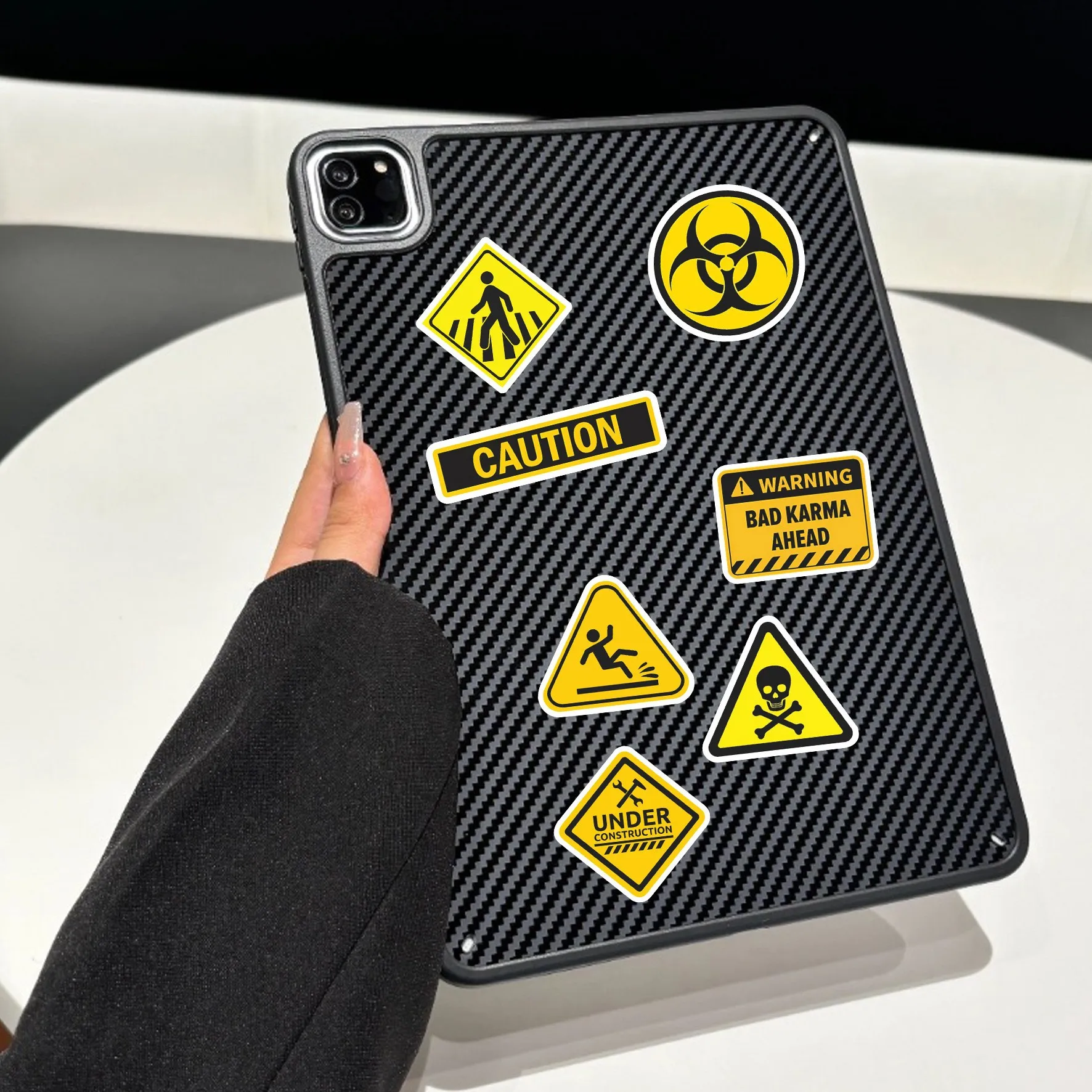 Funny Creative Warning Sign Stickers Cool Personalized Graffiti Decals Luggage Phone Laptop Waterproof Cartoon Sticker