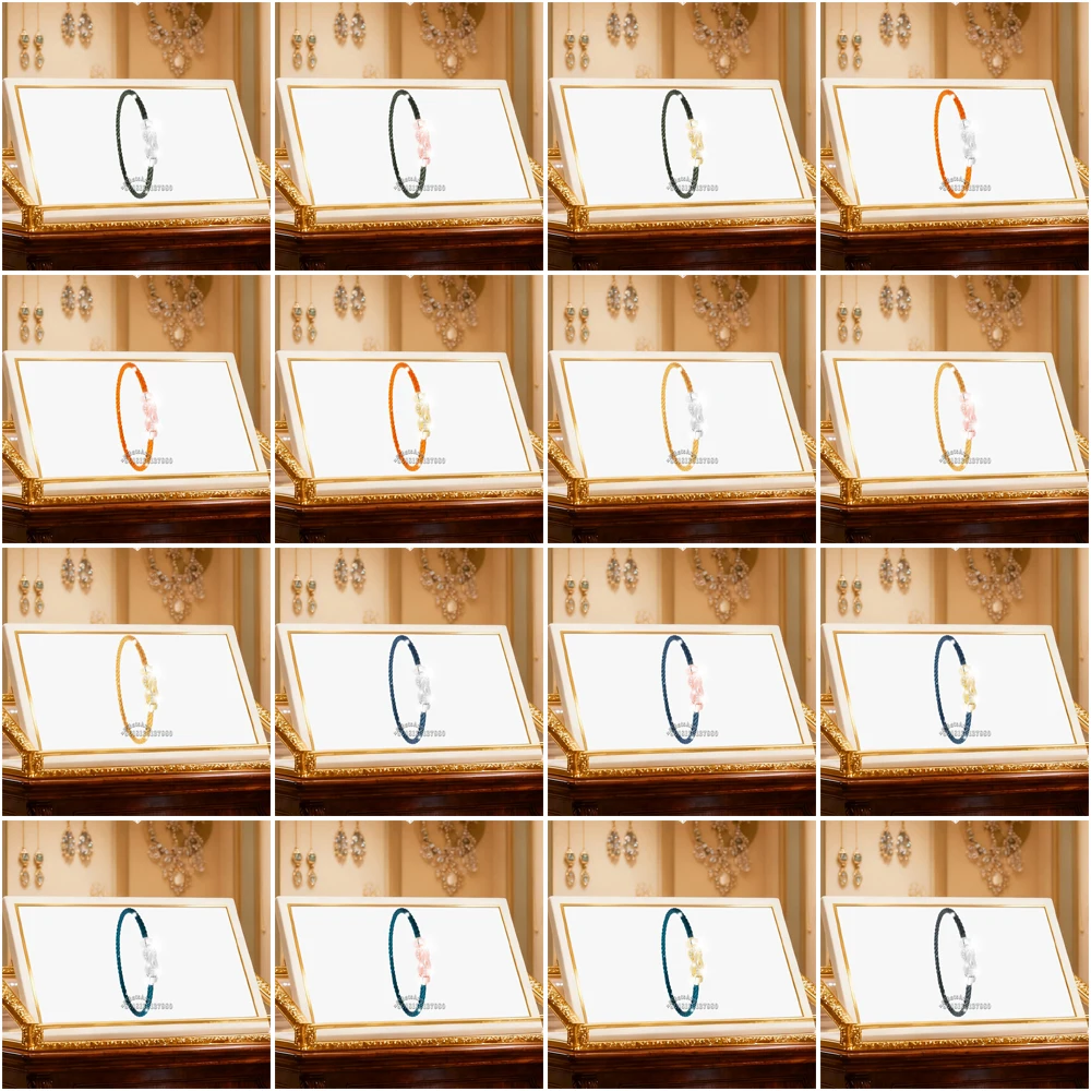 

Gryan New 925Silver Black Nylon Half Zircon Medium Infinite luck Bracelet female Daily Wear Party Gifts Luxurious Couple Jewelry