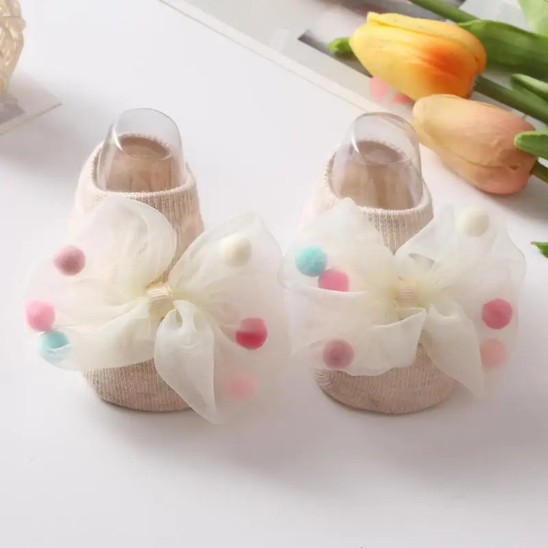 Bowknot Children's Socks Comfortable Cotton Material Newborn Baby Socks Non-slip Design Comfortable Baby Ankle Socks Cute Safe