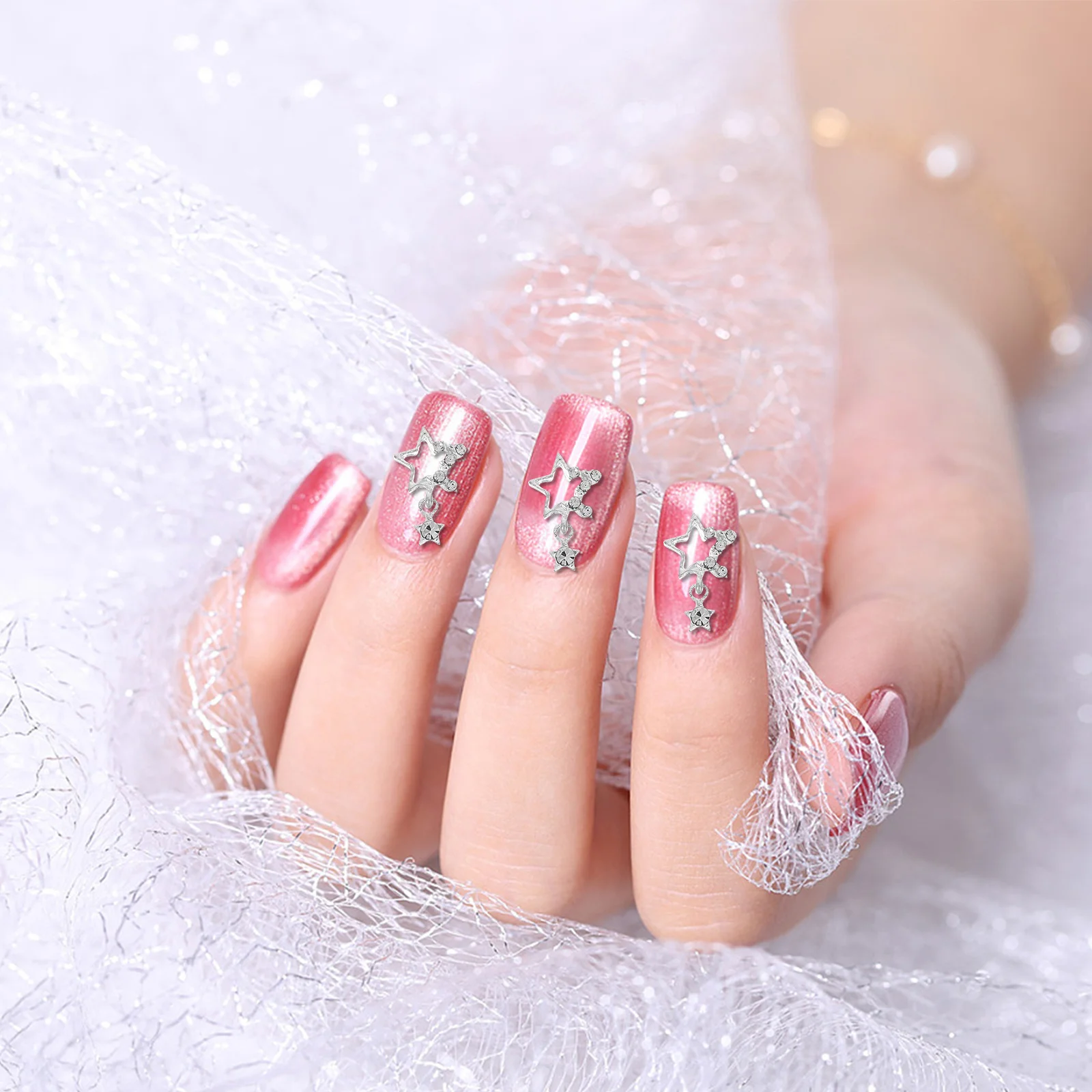 

10Pcs Shiny Star Nail Art Charms Rhinestones Long Lasting Jewelry Supplies Star Charms for Nails Nail Rhinestones