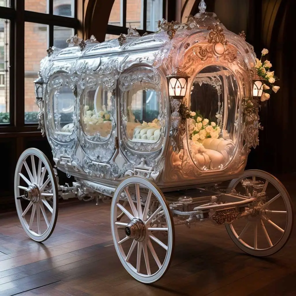 Timeless Tribute Funeral Horse Carriage with Rear Loading Cabin Elegance in Every Farewell