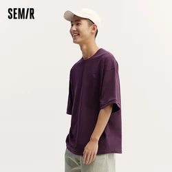 Semir 2024 Summer Unisex T-Shirts Oversized And Simple Solid Color Design Casual  Loose Short Sleeves Tee Tops