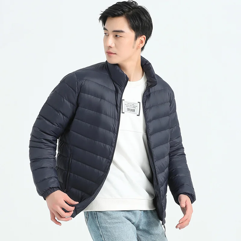 2022 New Men's Winter Stand Collar Water and Wind-Resistant Ultra Lightweight Down Jacket Top Grade Men Casual Brand Coats