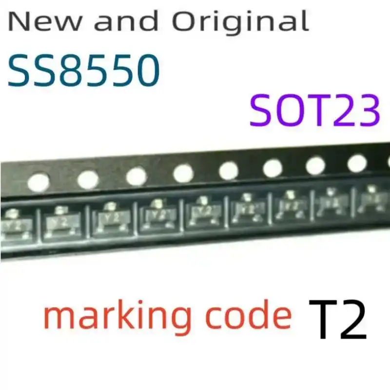 

New and Original Ss8550 Sot23 2W Output Amplifier for Portable Radios in Class B Push-Pull Operation Marking Code Y2