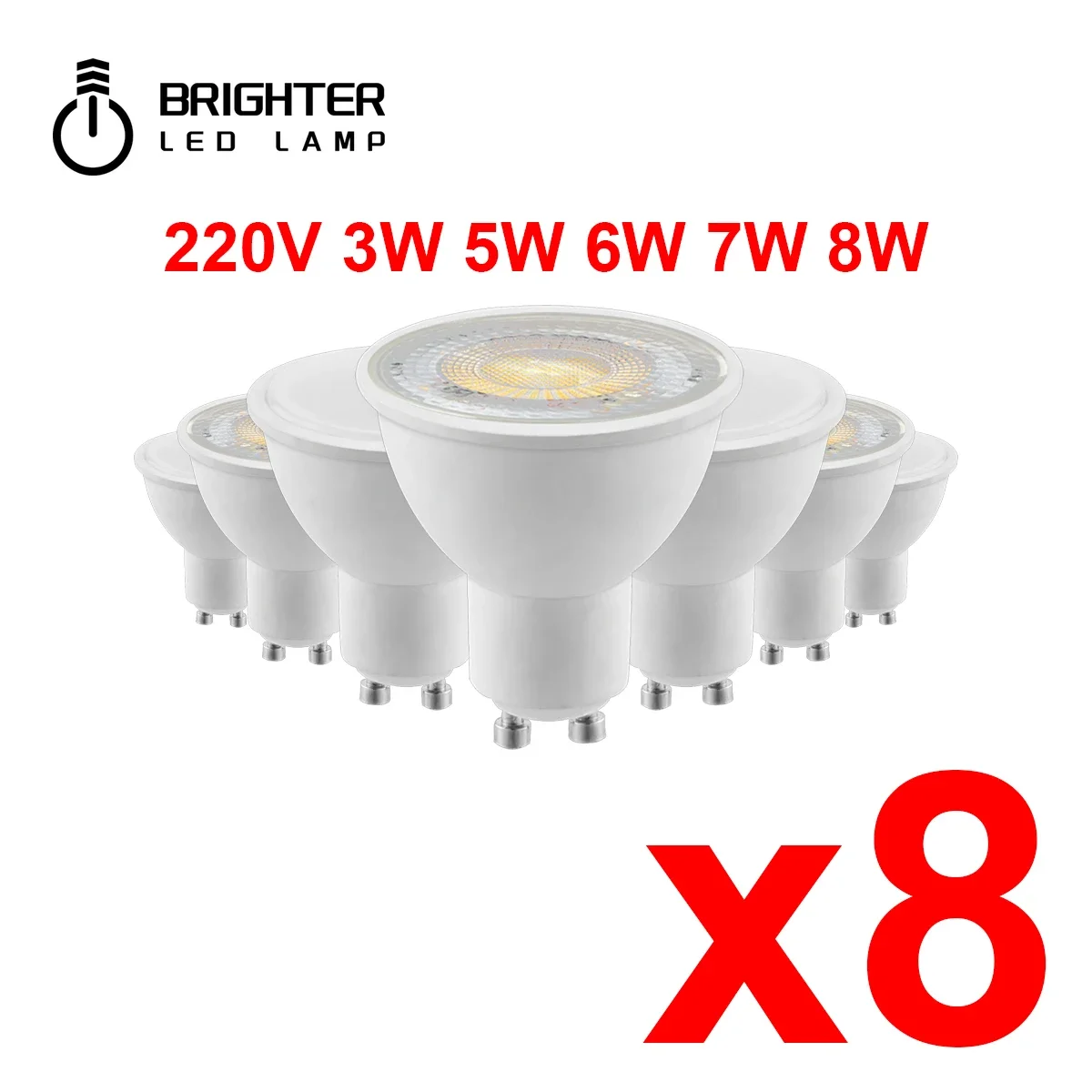 

8PCS 38 120 Degree foco LED Spotlight GU10 AC220V-240V led lamp bulb warm white cold white daylight led lighting for living room