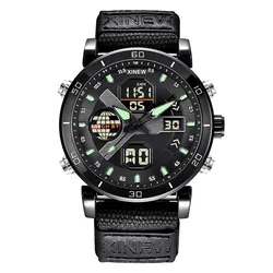 Cronografo da uomo di grande marca orologi studenti ragazzi moda cinturino in Nylon Dual Time Army orologio sportivo multifunzione Relogio Masculino