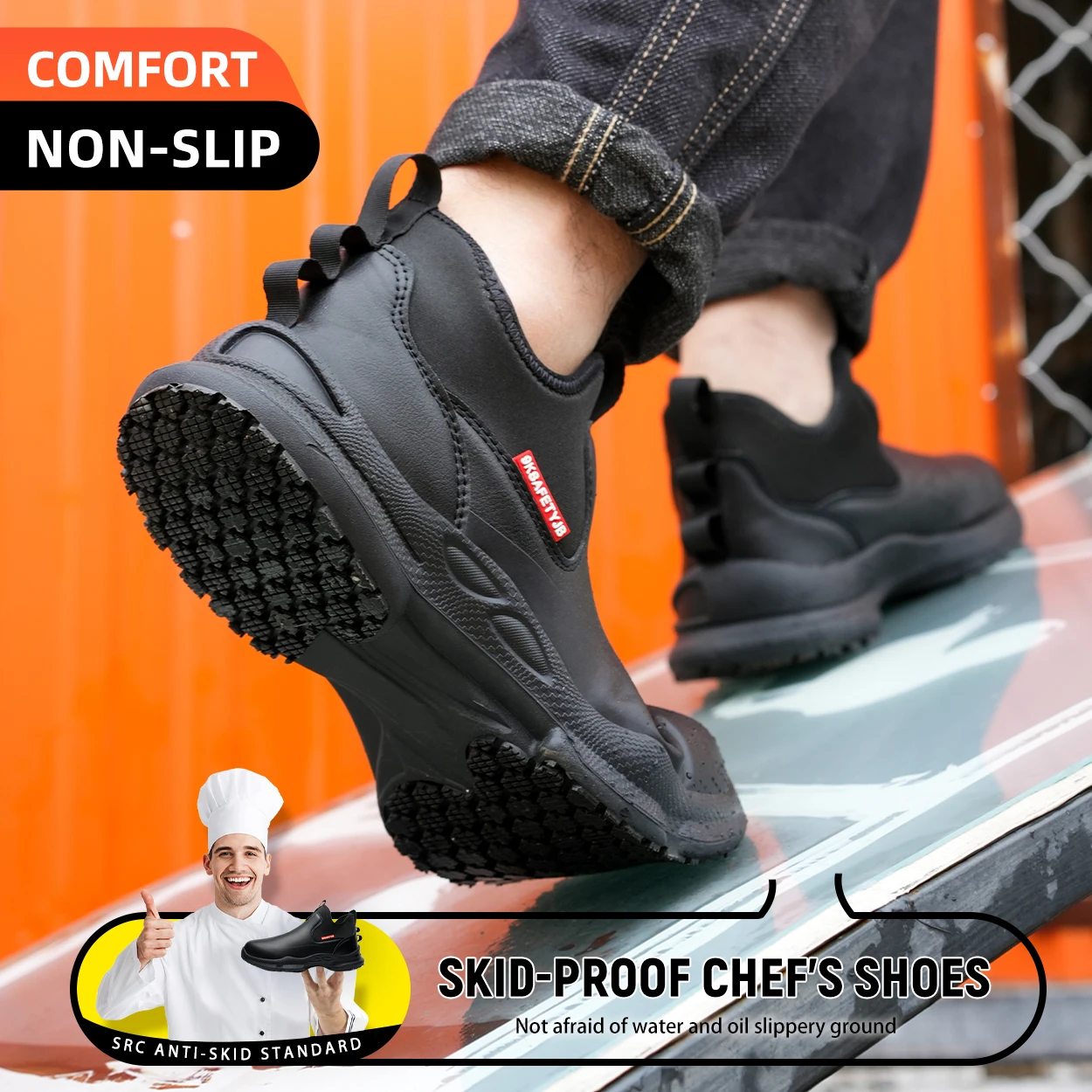 Shevalues Herren Eva Clogs Herren Kochschuhe Rutschfeste Küchenschuhe Arbeitsschuhe Ölbeständige wasserdichte und verschleißfeste Gummischuhe – Detail 21