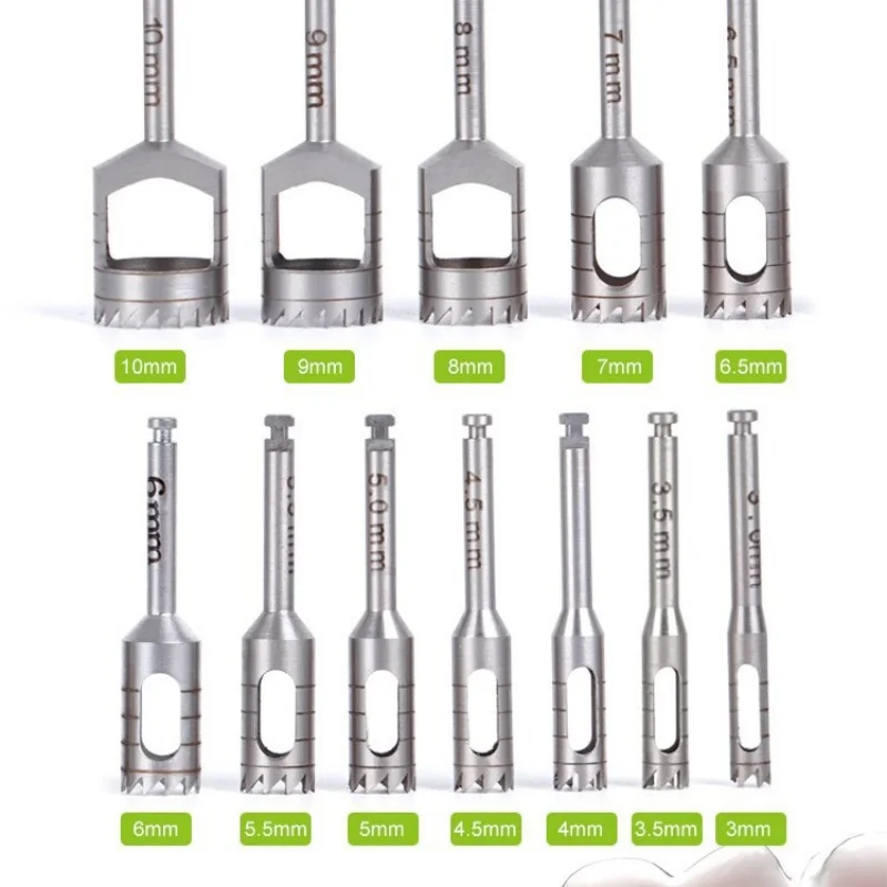 12pcs Dental Implant Bone Trephine With Bur Disinfection Holder Surgical Instrument Implant Drill