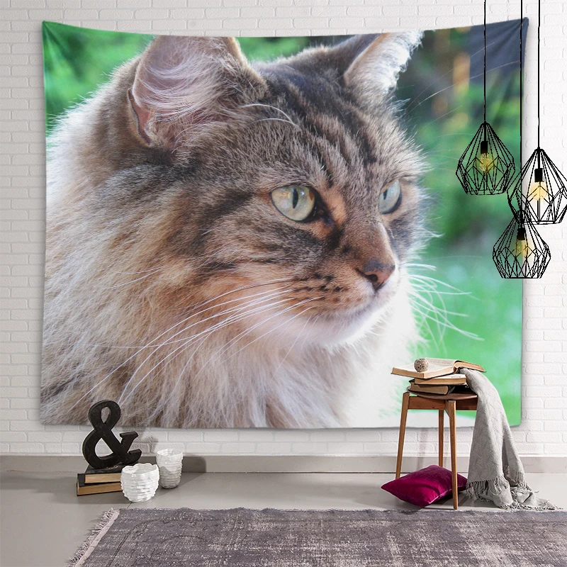 Cute Cat Tapestry Background Wall Art Decoration  Hanging Bedroom Dormitory Room Kawaii Home 