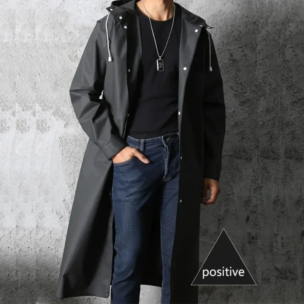 Raincoat Women Men Rain Jacket Poncho Men High Quality Black Fashion Long Cuff Closure Camping Fishing Thickened Rainsuit