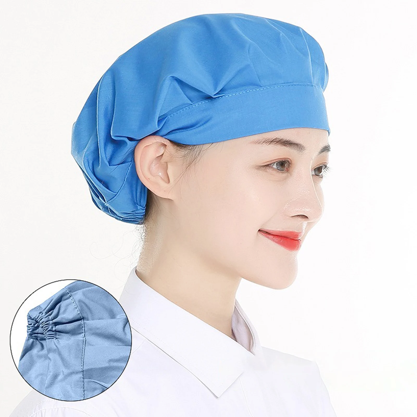 

Unisex Elastic Mesh Cloth Caps Cafe Bar Kitchen Restaurant Hotel Bakery Waiter Chef Work Wear Hats Breathable Workshop Caps