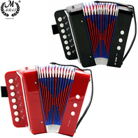 AR-10 Accordion 8 Keys 4 Bass Professional Keyboard Instruments Accordion For Performance/Learning Black/Red