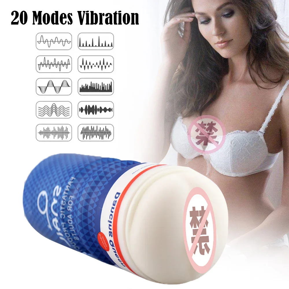 20 Modes Vibrators for Men Sucking Machine Masturbation Cup for Men Male Masturbator Vagina Pussy Sex Toys for Adults 18