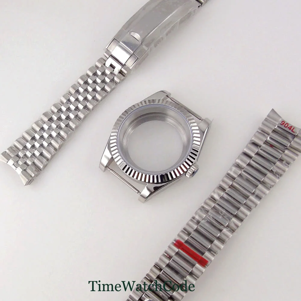 NH35 Watch Case Sapphire Crystal 36mm 39mm for NH36 NH38 ETA2824 PT5000 Miyota8215 DG2813 Small Endlinks Bracelet Screw-in Crown