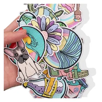 10 יחידות/Lots 18 יחידות/סט סיטונאי פרחים אותיות גל מחשב רקמת תווית טלאי קשת קקטוס רקמת בד ברזל על 10 best sales לתפור על טלאי - №7