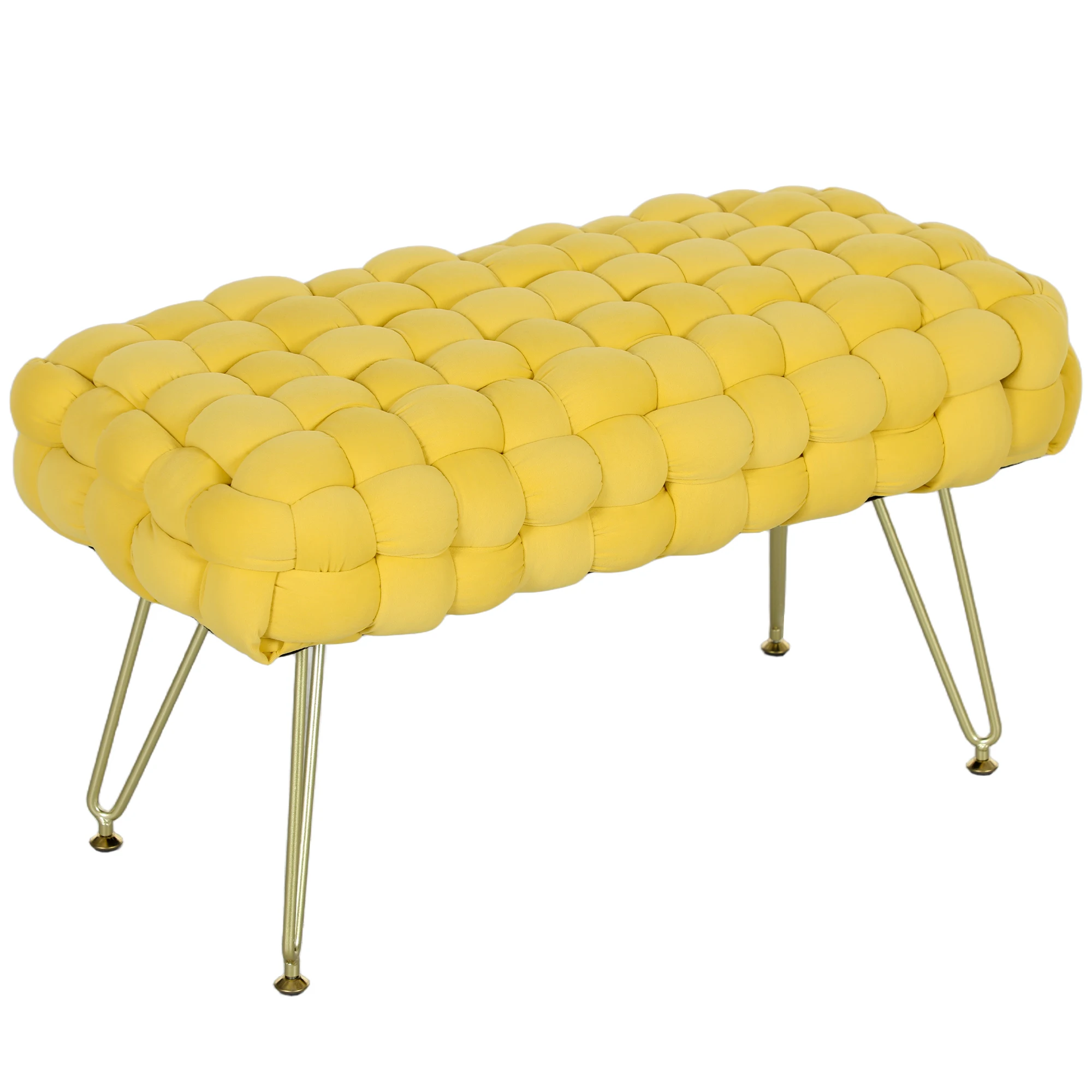 HOMCOM Banco Pie de Cama con Patas de Metal y Asiento Acolchado