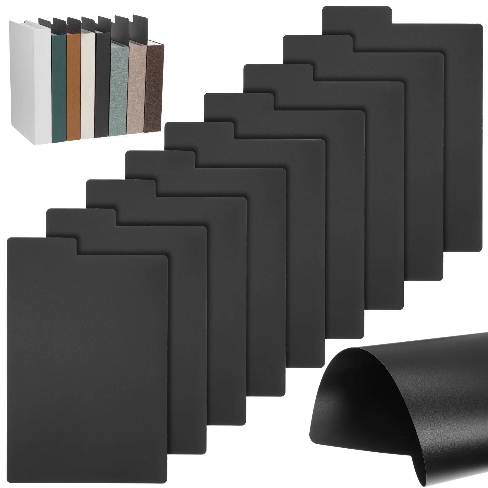 

20 Pcs Black Comic Book Dividers Separators for Vinyl Records DVDs Books Index Tabs Writable Surface Long Lasting Use