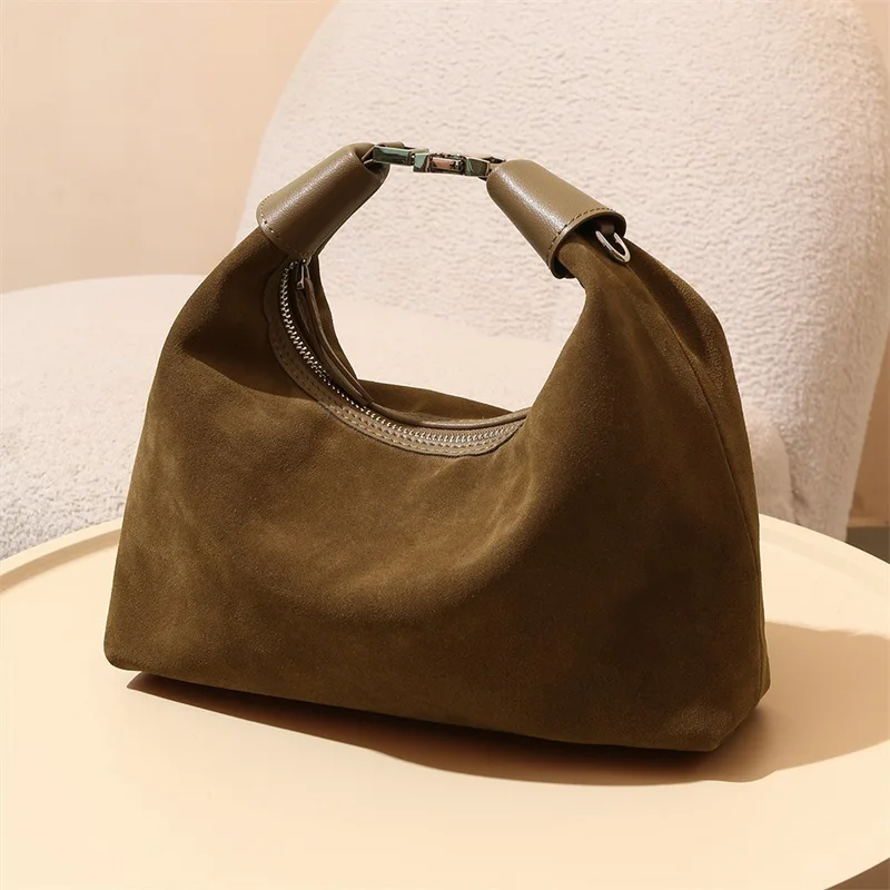 

Сумка-подушка 2025 года, винтажная сумка-тоут из матовой воловьей кожи, наклонная дизайнерская роскошная сумка на плечо