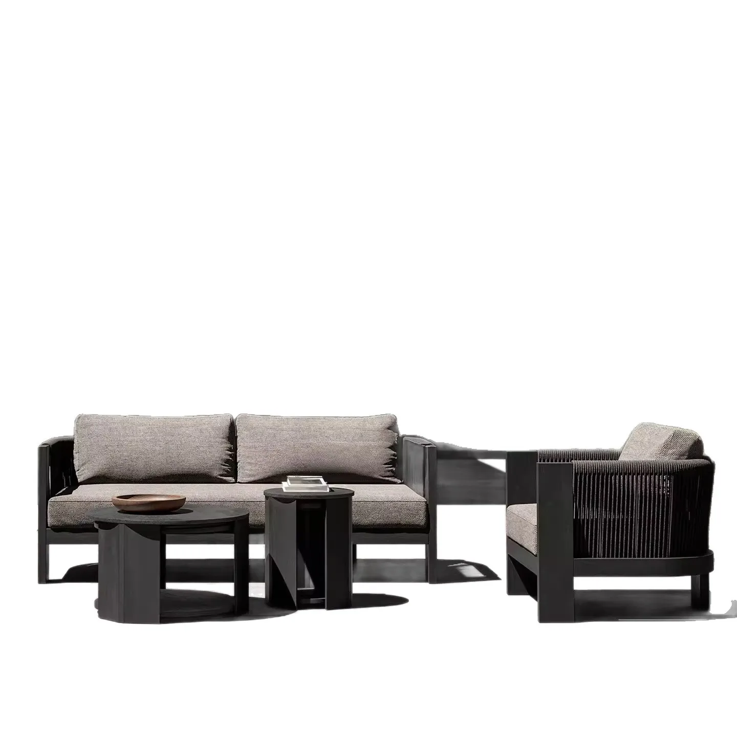 Outdoor rattan sofa courtyard leisure garden terrace hotel project B & B outdoor teak waterproof furniture