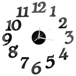 2D DIY Small Digital Wall Clocks Acrylic Mirror Sticker Unique Number Watch Clock Art For Office Kids Room Home Decor Wholesale