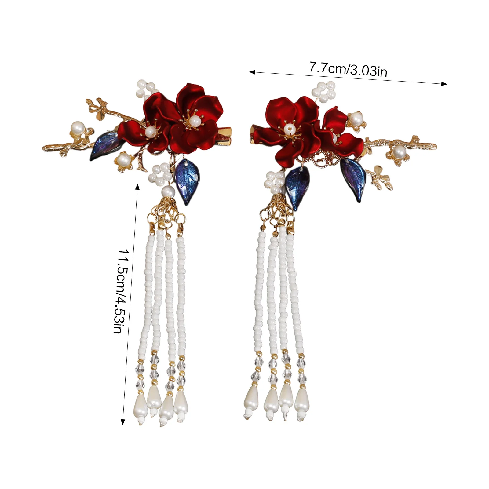 

New Chinese Style Bride Hair Pin Vintage Red Veht Coat Headwear For Wedding Hanfu Party Hair Accessories Retro Cheongsam Decor