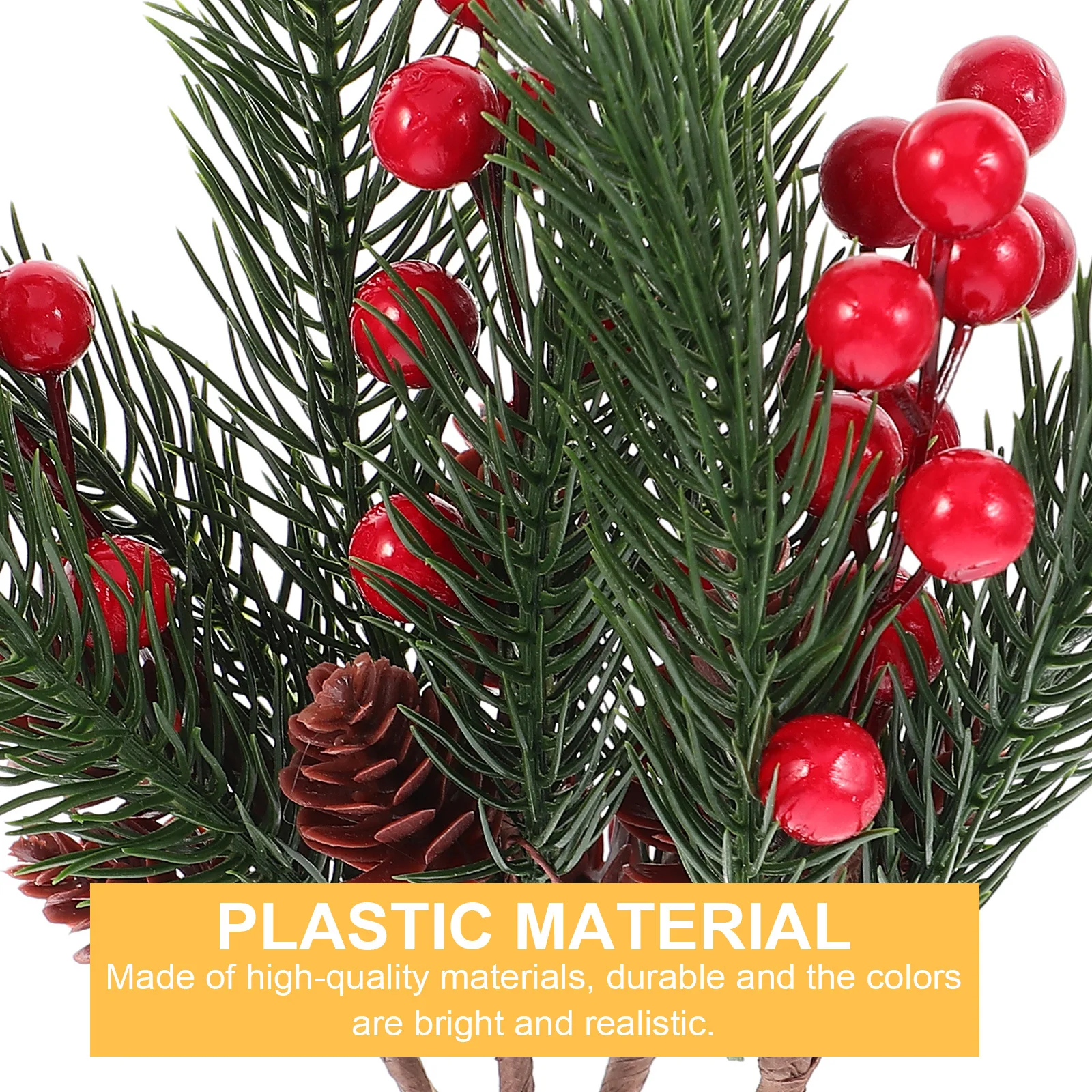 

4Pcs Christmas Tree Ornaments Simulation Berry Branches Lightweight Artificial Berry Decorations for Home and Parties