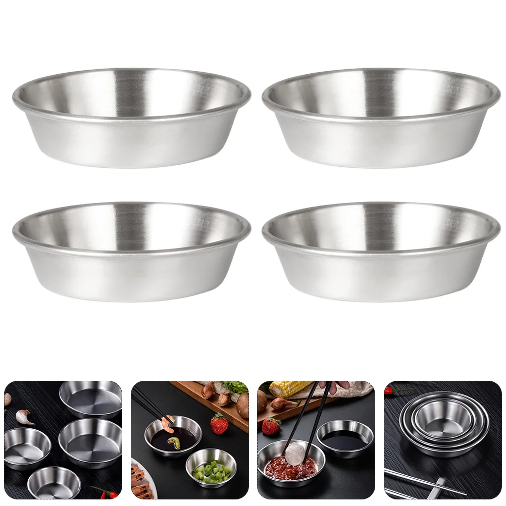 

4Pcs Stainless Steel Spice Dishes Versatile for Prepping Recipes Condiments and Desserts Seasoning Dish Food Sauce Dish
