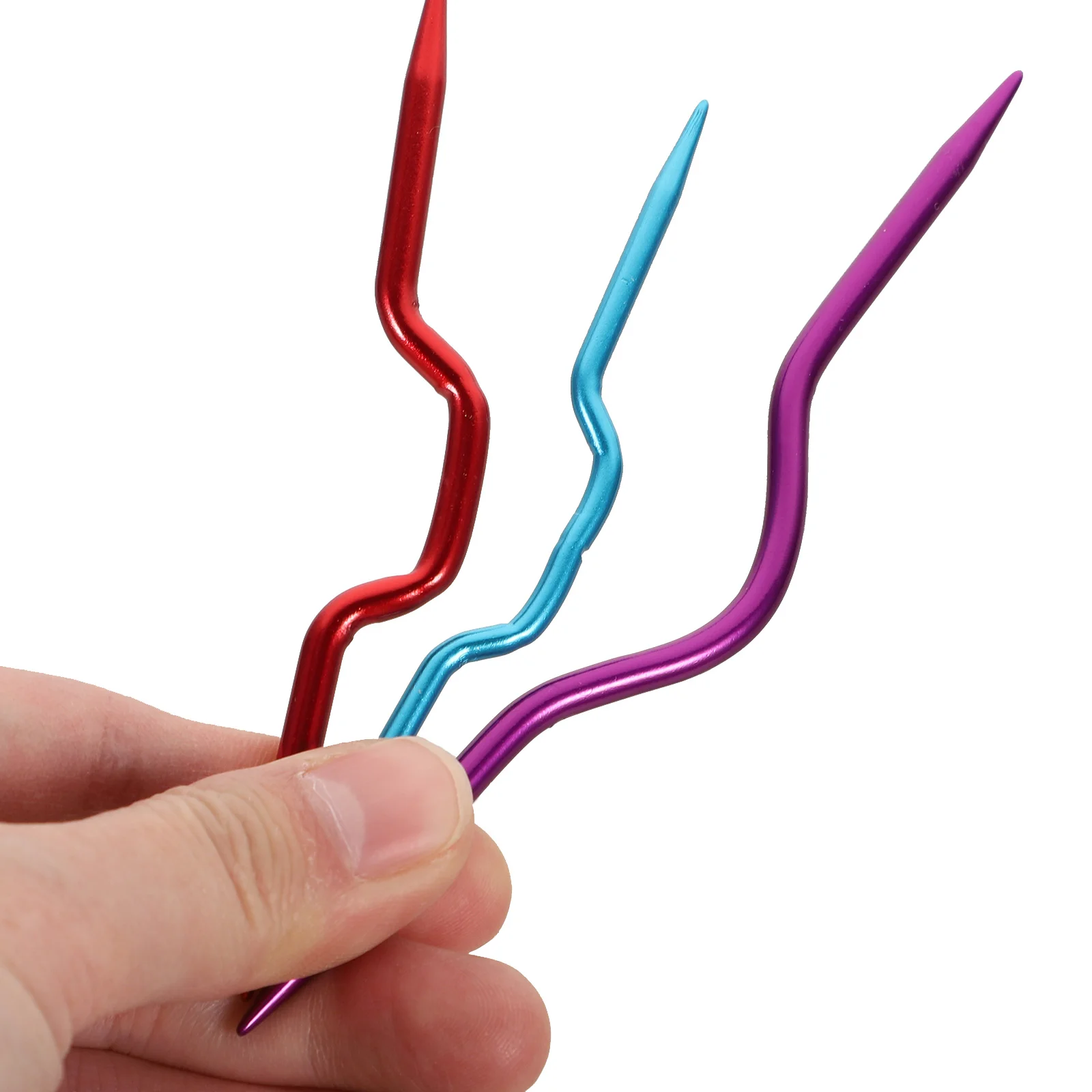 

3PCS Knitting Tool Sweater Hooks Knitting Needles Cable Needle Crooked Needle Sewing Needles (Random Color)