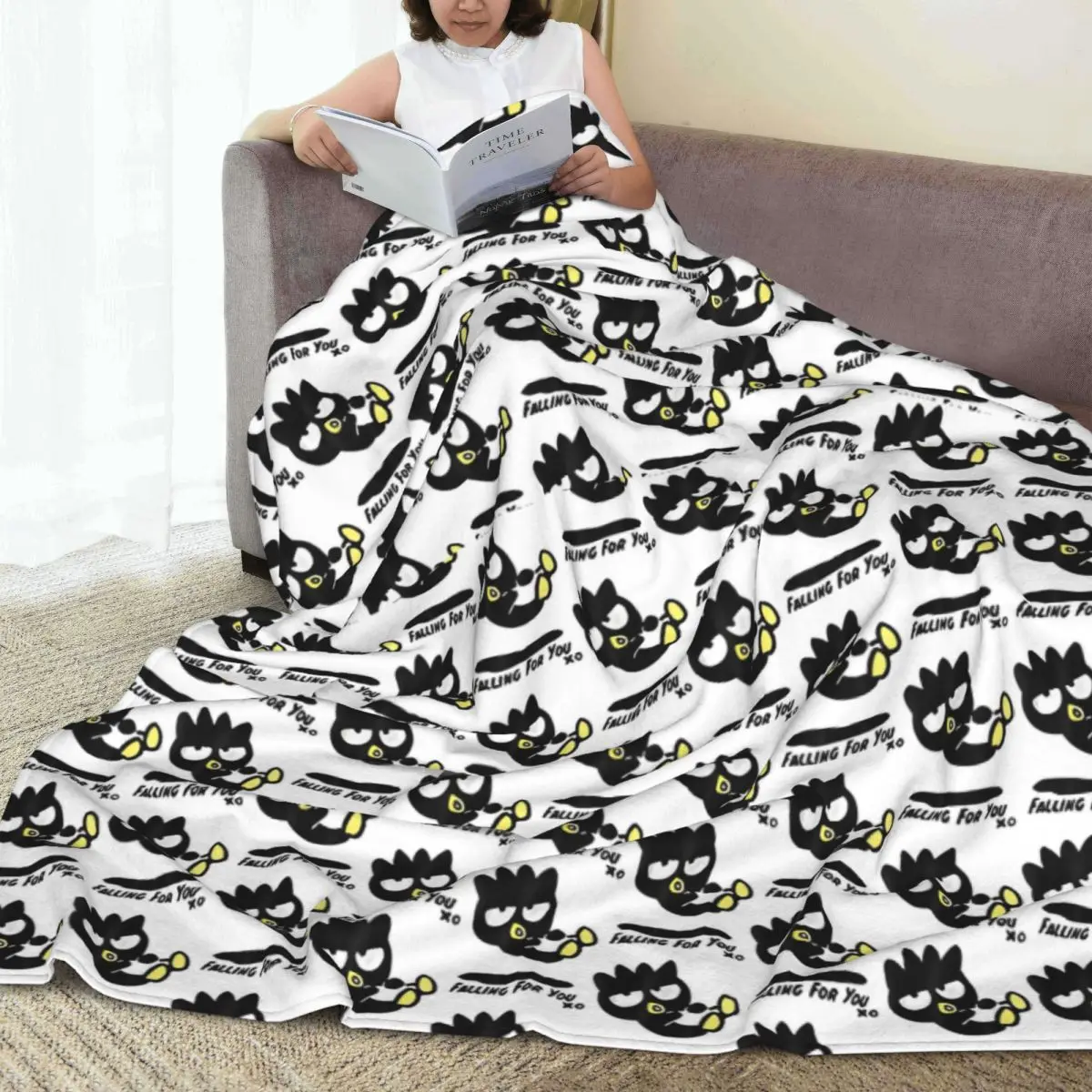 Super Soft Blankets Picnic Badtz Cartoon Maru Penguin Throw Blanket Flannel Bedspread For Couch Chair Sofa Bed