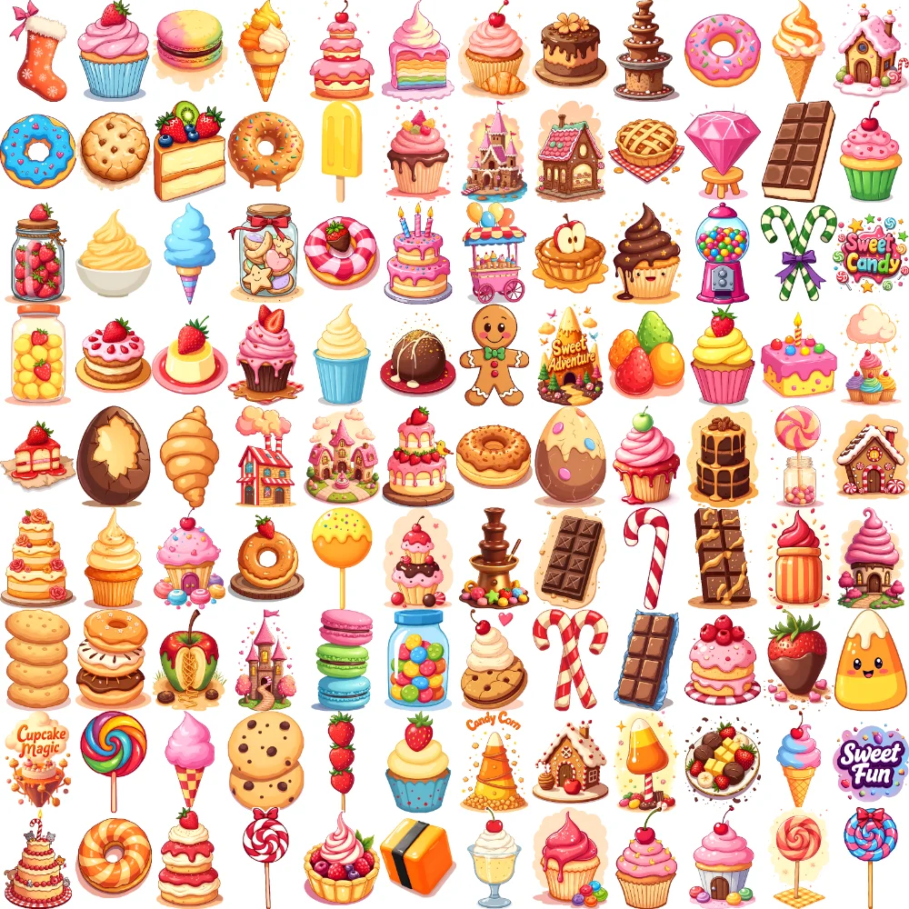 

108pcs Semi-Permanent Temporary Tattoo Sticker Colorful Candy Cake Body Arm Fake Tattoos Waterproof Tattoo Sticker for Women Men