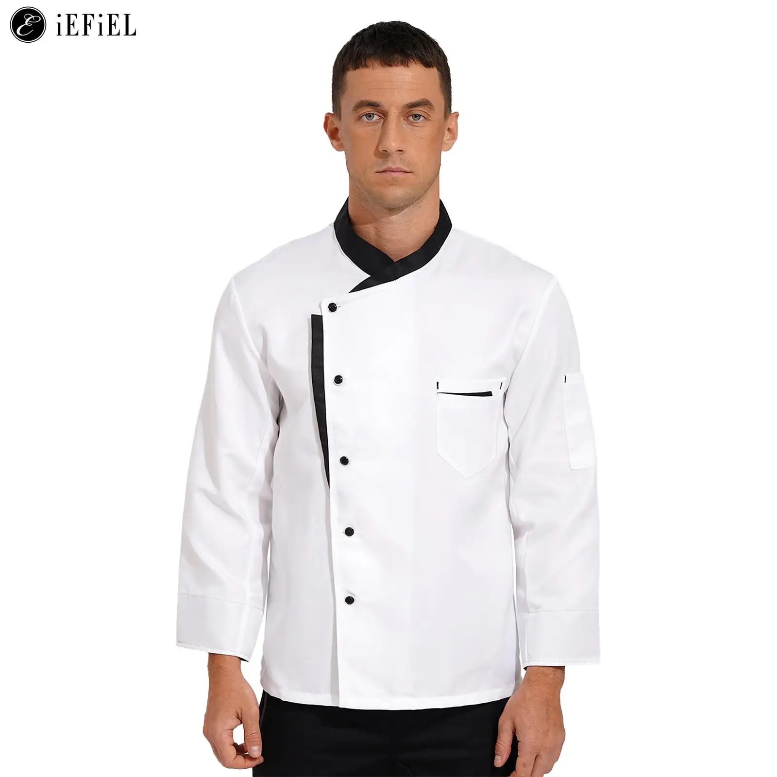 Chaqueta de Chef Unisex para hombre, abrigo de manga larga para restaurante, ropa de cocina, uniforme de trabajo