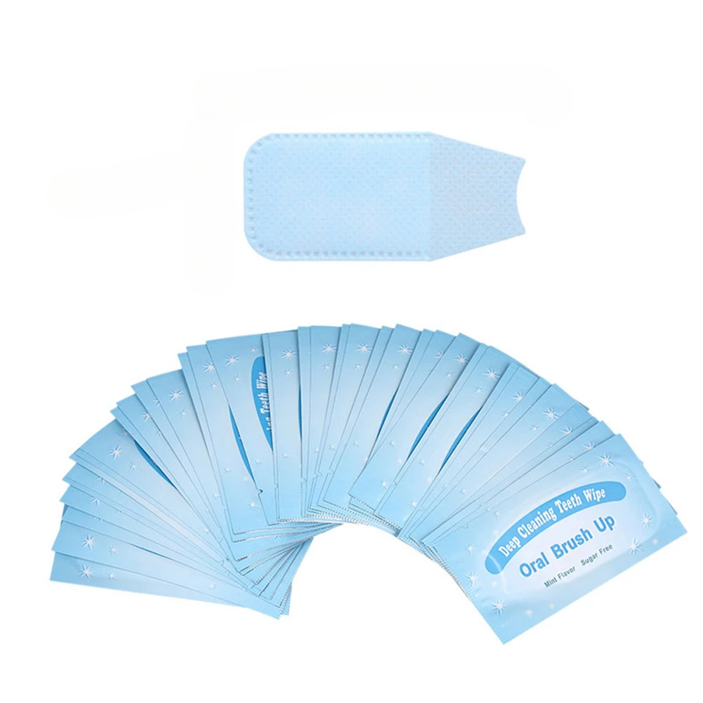 

100/300Pcs Teeth Deep Cleaning Wipes Residue Stain Remove Tooth Whitening Aid Dental Brush Up Finger Wipe Oral Hygiene Care Tool