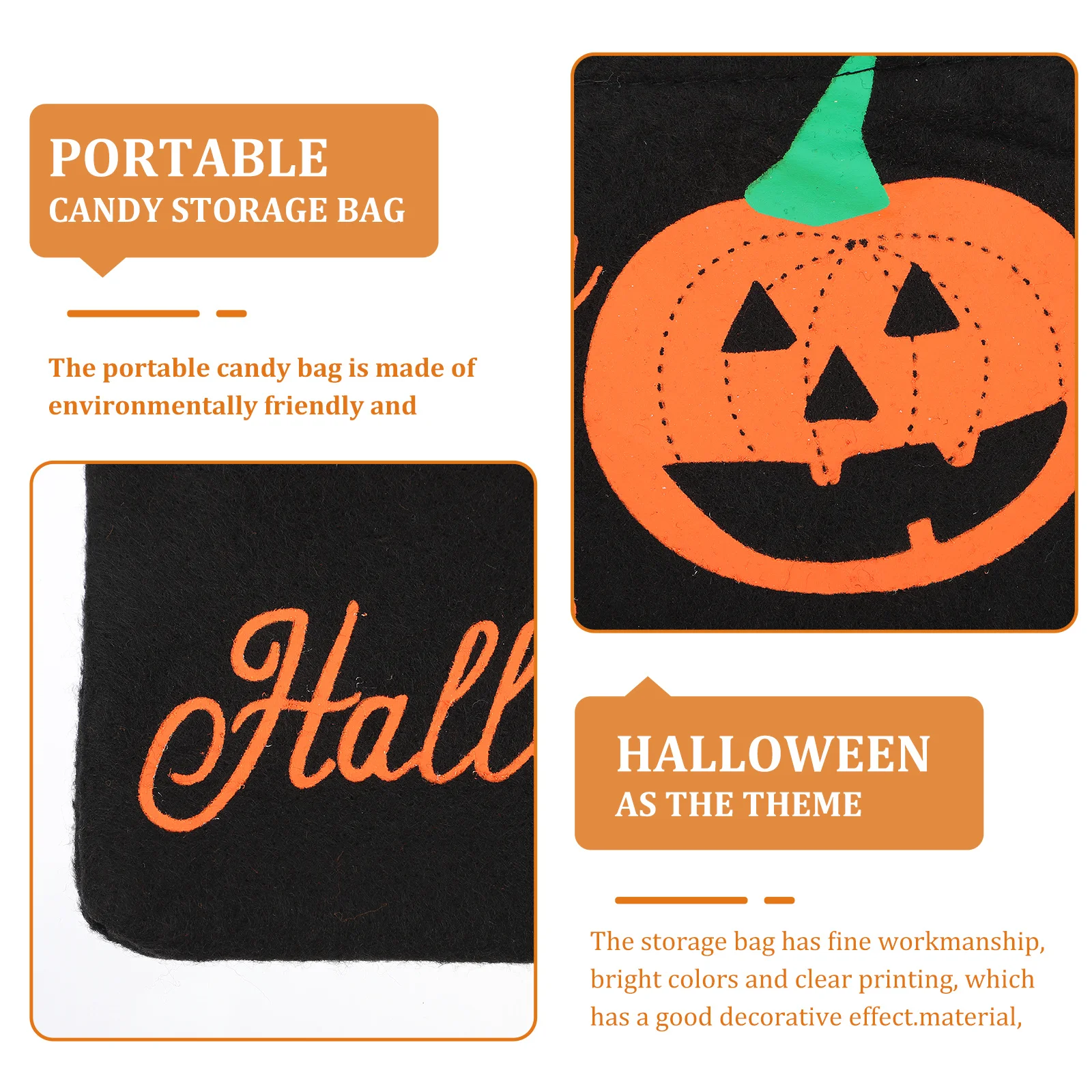 

3Pcs Halloween Candy Storage Bags Portable Gift Pouches Bright Colorful Handbags for Party Treats Halloween Candy Bag