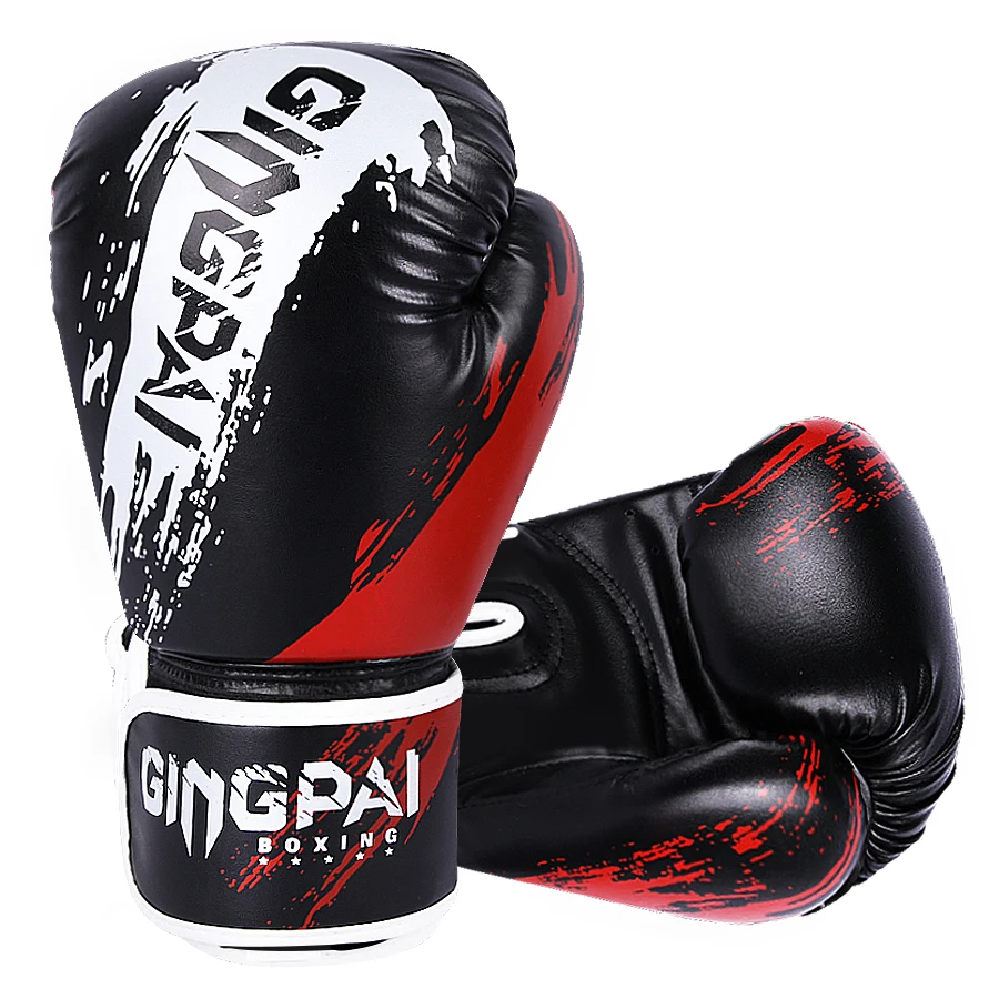 Rękawice do kickboxingu PU dla kobiet i mężczyzn, do karate, muay thai, free fight, MMA, treningu sanda, dla dorosłych, rozmiar 6, 10 uncji.