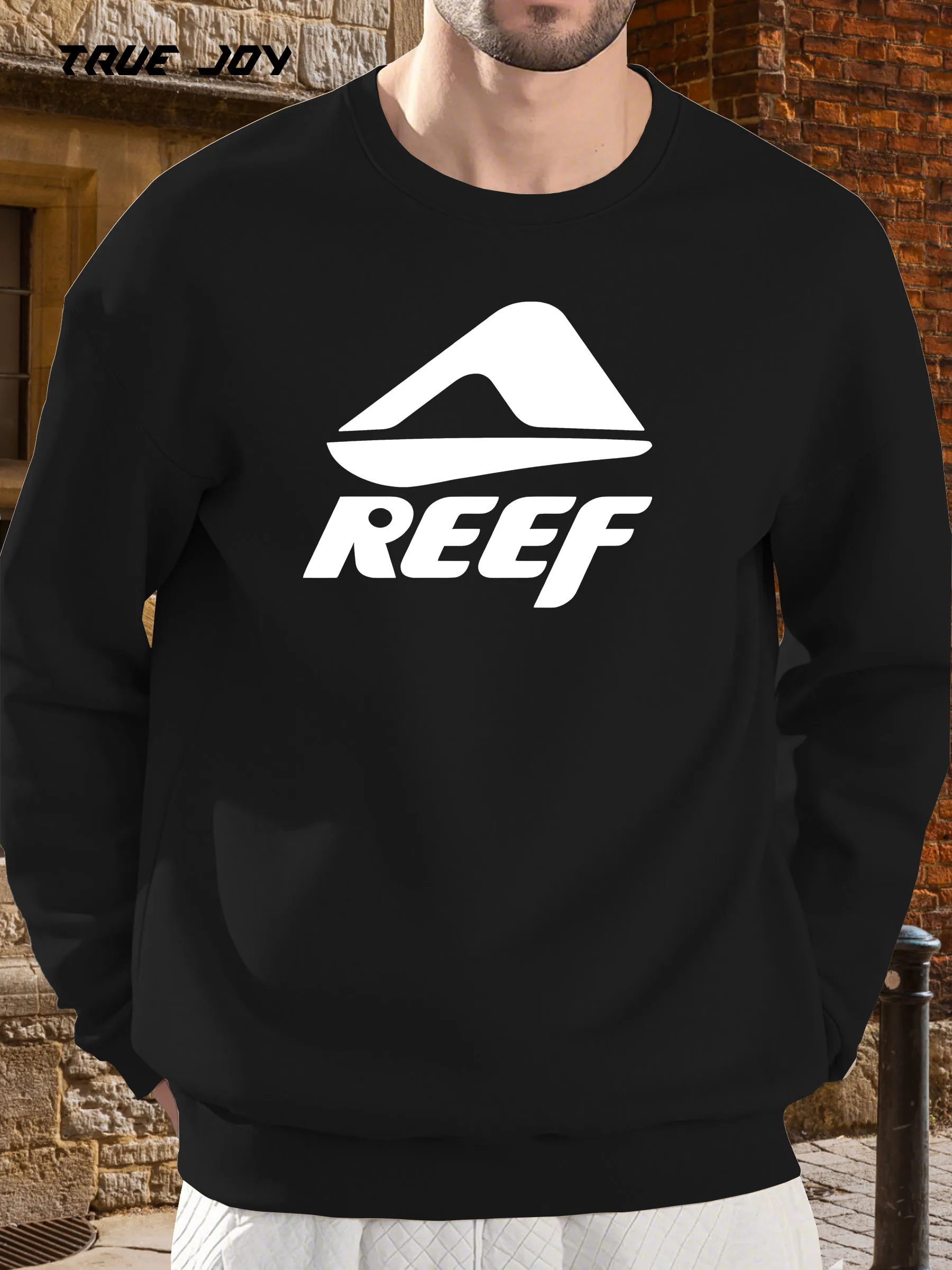 

REEF Graphic Men's Long Sleeve Sweatshirt - 100% Polyester Relaxed Fit Casual Pullover, 250gsm Lightweight Knit with