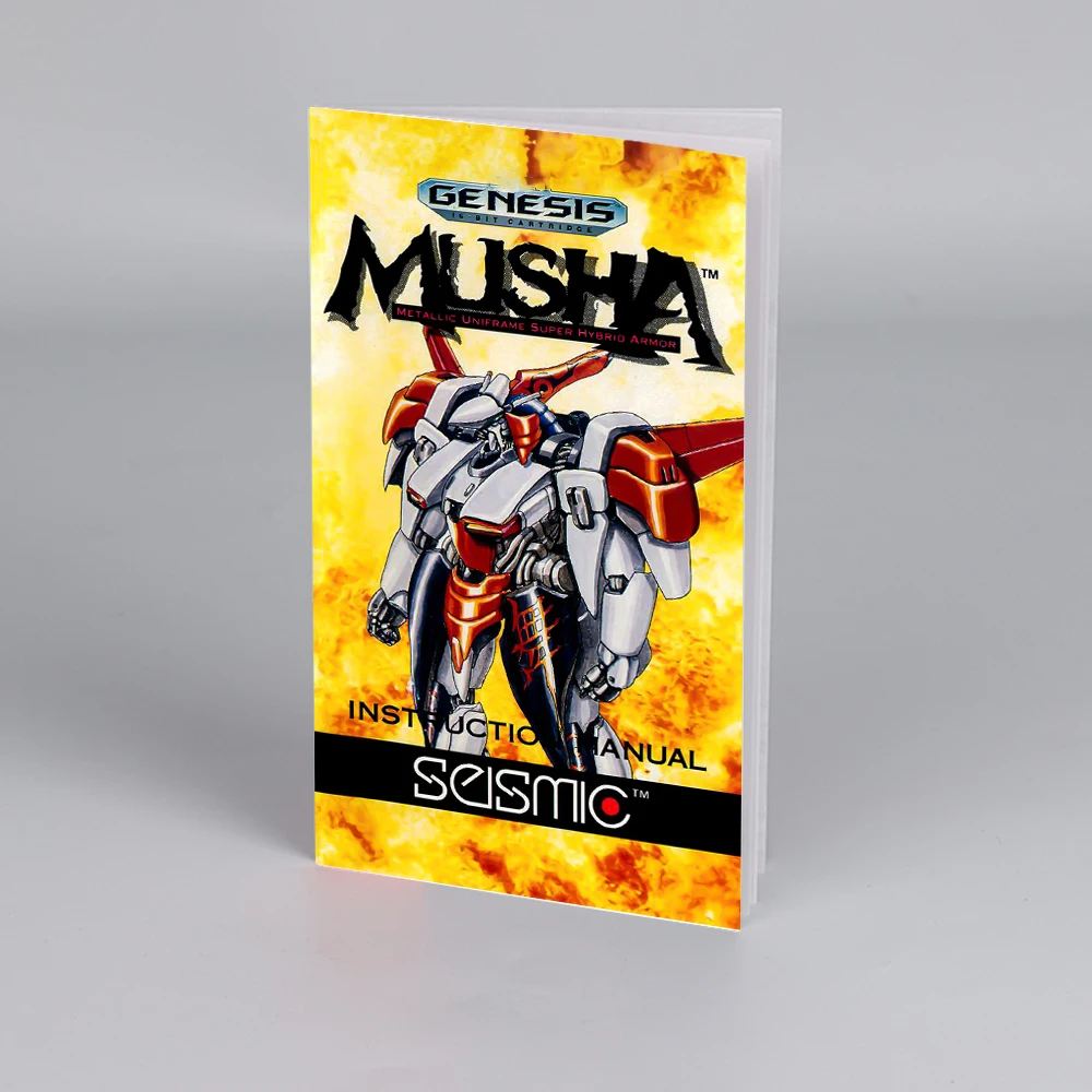 Musha USA  Manual for Sega 16 bit Megadrive Genesis High Quality Instructions