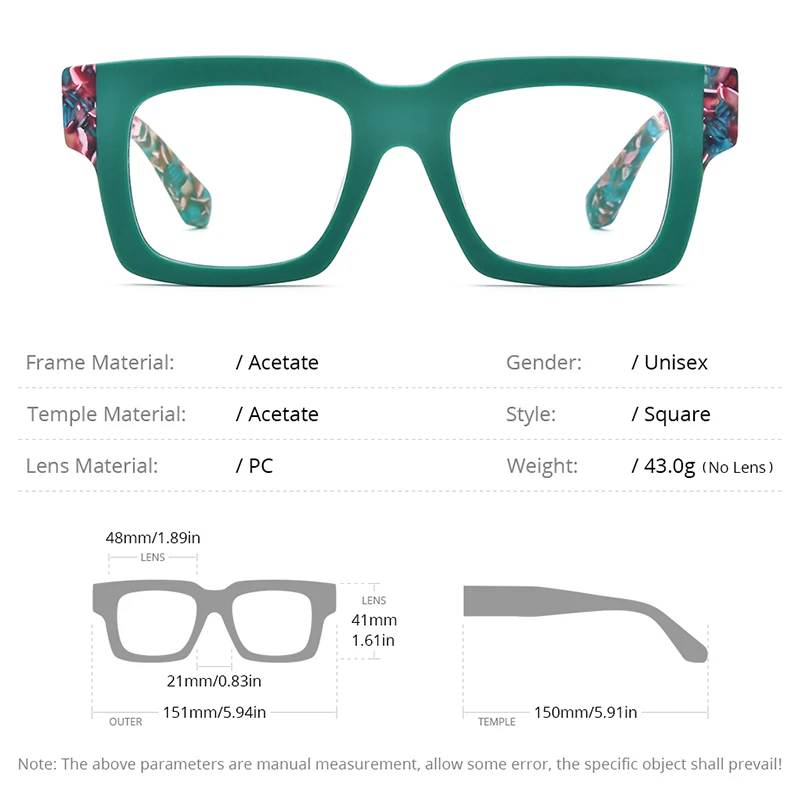 HEPIDEM Acetate Glasses Frame Men Oversize Big Size Square Eyeglasses Women Japanese Handmade Spectacles Thick Eyewear 9288