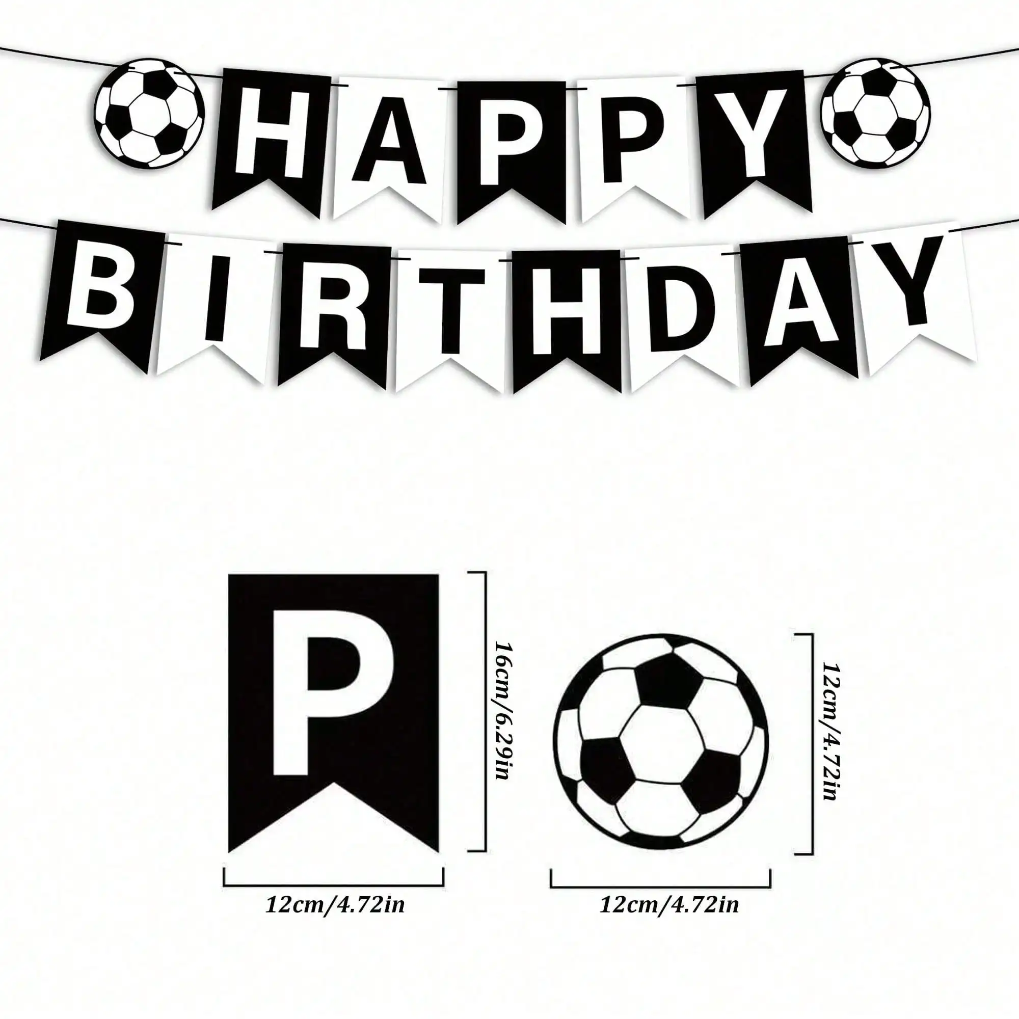 1 Set Fußball-Geburtstagsparty-Dekorationen - Fußballbanner, Wimpelkette & Girlanden für Jungen-Sportpartys – Detail 6
