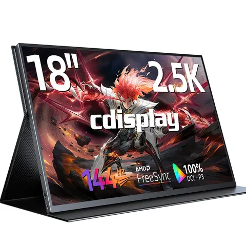 Cdisplay 144Hz 2K Monitor da gioco portatile 18" 1600P 300Nit 100% DCI-P3 HDR Monitor per computer per PC portatile Schermo esteso Xbox